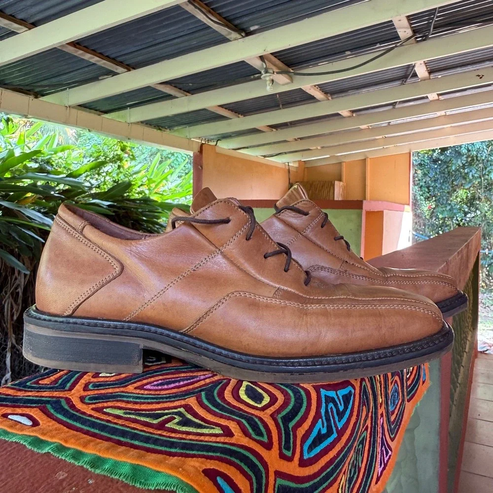 M.‎ Rossetti Vero Cuoio Leather Derby Shoes Mens Size 8 US Made In Italy Brown